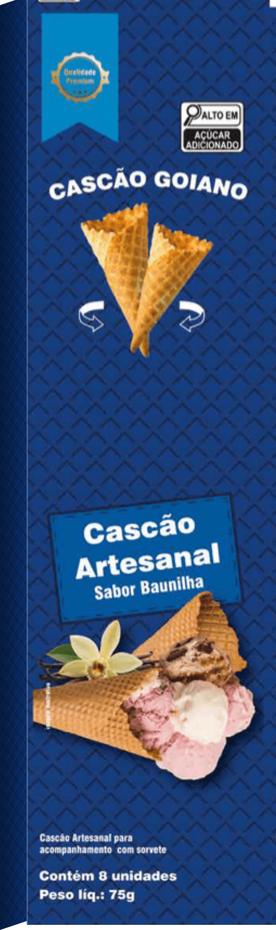 Caixa do Cascão Artesanal Baunilha, pacote com 8 unidades