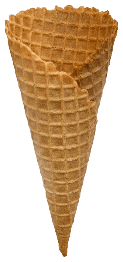 Cascão G Baunilha: casquinha waffle de 16 cm de altura e 6,6 cm de diâmetro