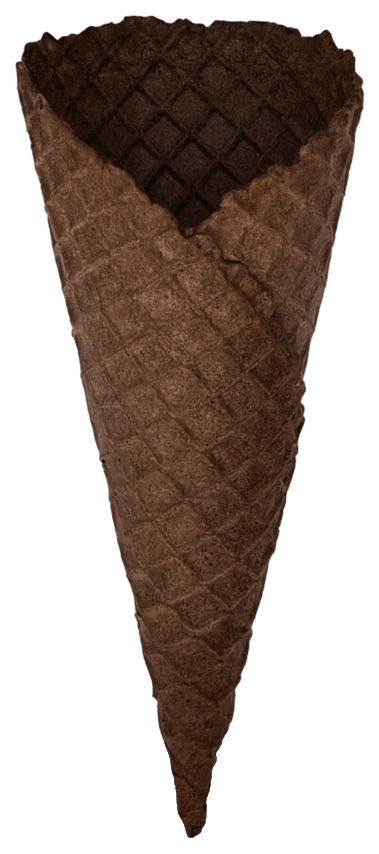 Cascão G Chocolate: casquinha waffle de 16 cm de altura e 6,6 cm de diâmetro