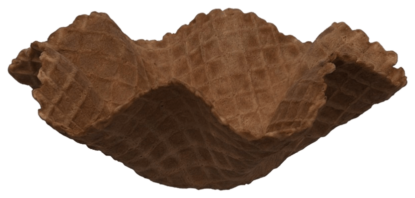 Cestinha Grande Chocolate: cestinha waffle de 5,5 cm de altura